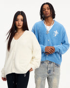 Small Town Kid Imitation Mink Pearl Button Knit Cardigan